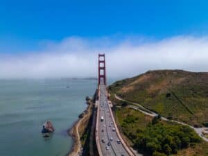Golden Gate Bridge spanning San Francisco Bay near Marin County